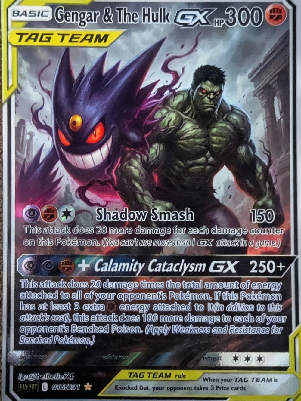Gengar & The Hulk GX Tag Team Phone Case - Purple & Green